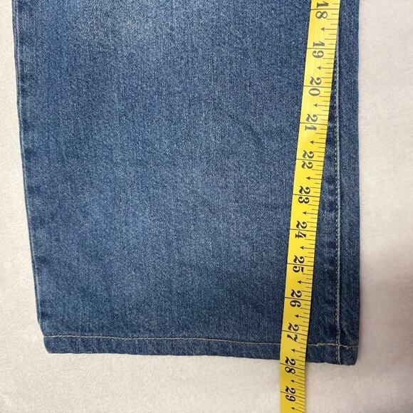 Pilcro Anthropologie High Rise Wide Leg Ankle Blue Denim Jeans Size 29 - Picture 14 of 15